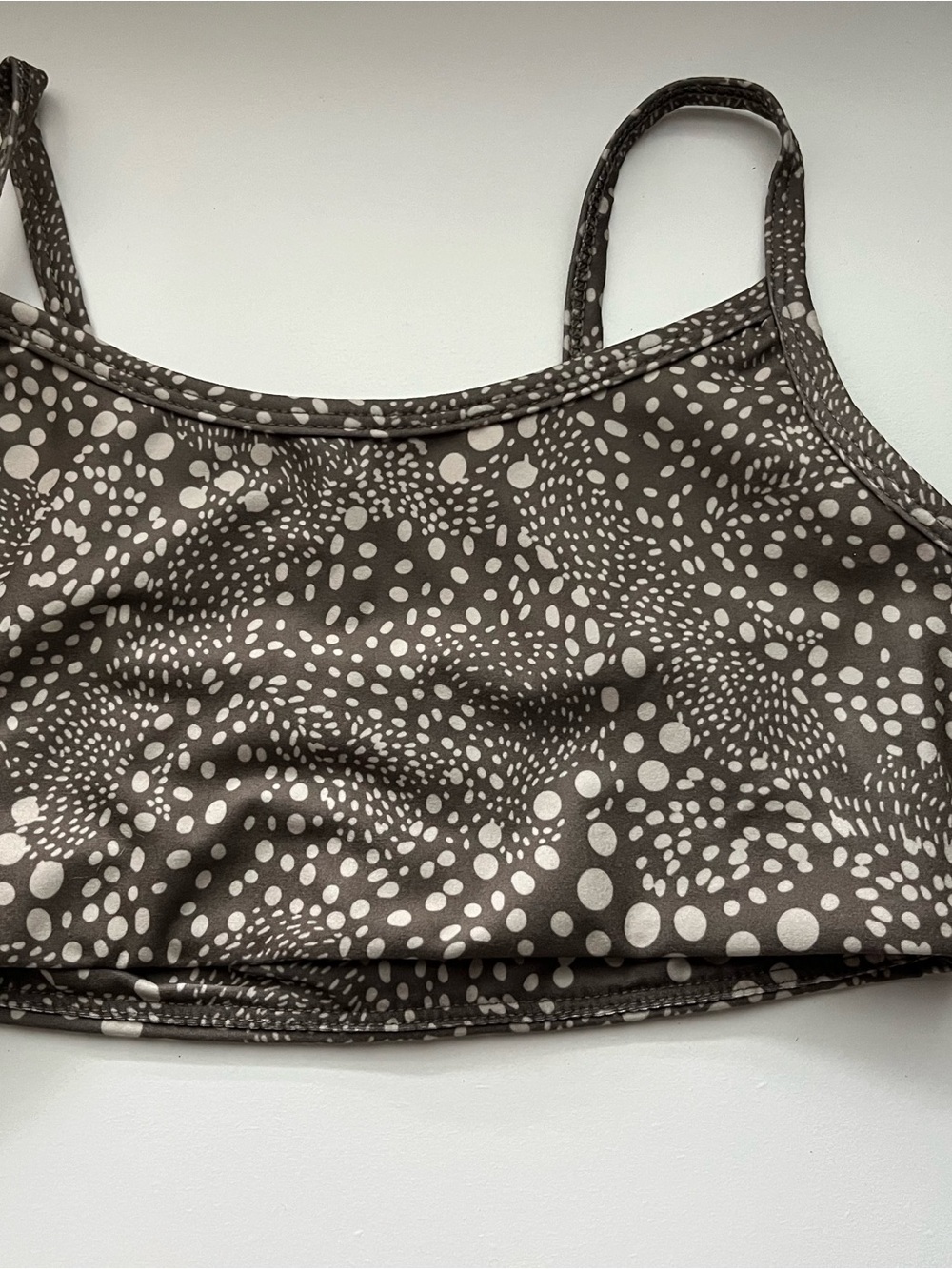 Sage Spotted Crop Bralette in Brown and Cream